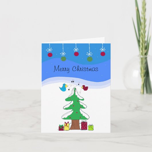 Helle und fröhliche Weihnachtsgrüße Feiertagskarte (Vorderseite)