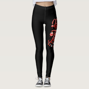 Helle und fröhliche Weihnachtsmannmütze Leggings