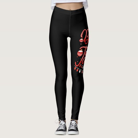 Helle und fröhliche Weihnachtsmannmütze Leggings (Vorderseite)