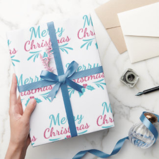 Helle und fröhliche Weihnachtsschrift weiß Nahtlos Geschenkpapier