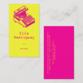 Helle und frühe Art Schreibens-Maschine Visitenkarte (Vorne/Hinten)