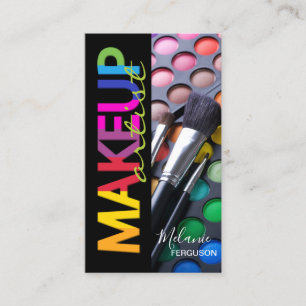 Helle und Fun Makeup Palette mit Pinsel MUA Visitenkarte