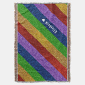 Helle und Funkelnd Regenbogen-Imitate Glitzer Stre Decke (Vorderseite Vertikal)