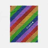 Helle und Funkelnd Regenbogen-Imitate Glitzer Stre Fleecedecke (Vorderseite)