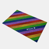 Helle und Funkelnd Regenbogen-Imitate Glitzer Stre Fußmatte (Schrägansicht)