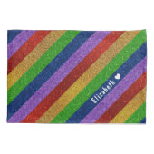 Helle und Funkelnd Regenbogen-Imitate Glitzer Stre Kissenbezug (Rückseite)