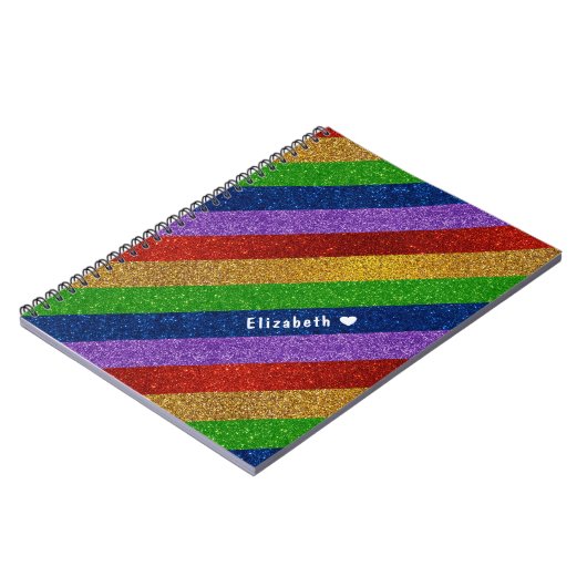 Helle und Funkelnd Regenbogen-Imitate Glitzer Stre Notizblock (Linke Seite)
