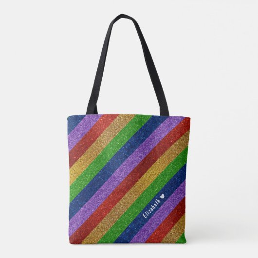 Helle und Funkelnd Regenbogen-Imitate Glitzer Stre Tasche (Rückseite)