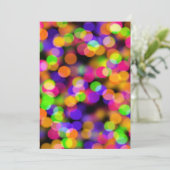 Helle und funkelnde Lichter Bokeh Hintergrund Einladung (Stehend Vorderseite)