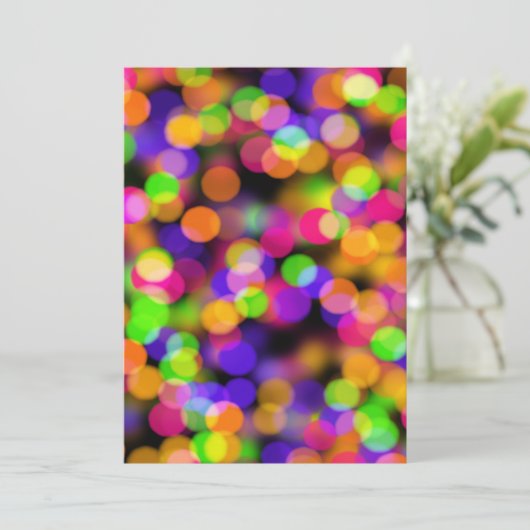 Helle und funkelnde Lichter Bokeh Hintergrund Einladung (Stehend Vorderseite)