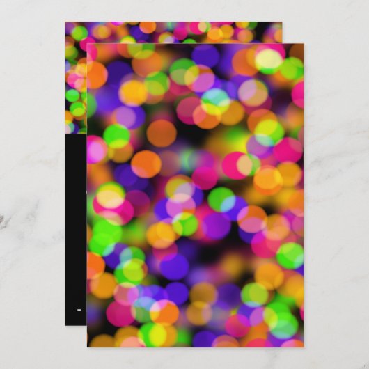 Helle und funkelnde Lichter Bokeh Hintergrund Einladung (Vorne/Hinten)