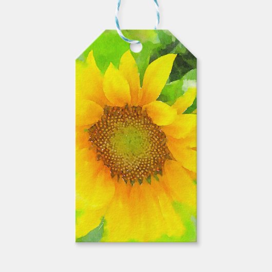 Helle und heitere Gelbblüte Geschenkanhänger (Vorderseite)