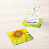 Helle und heitere Gelbblüte Rechteckiger Pappuntersetzer (Vor Ort)