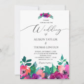 Helle und kühne farbenfrohe Florals Einladung (Vorderseite)