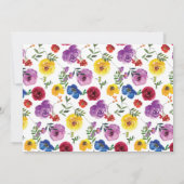 Helle und kühne Floral Baby Dusche Dankeskarte (Rückseite)