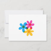 Helle und kühne Hippie-Blume Frühjahrssehen Einladung (Rückseite)