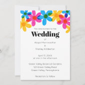 Helle und kühne Hippie-Blume Frühjahrssehen Einladung (Vorderseite)