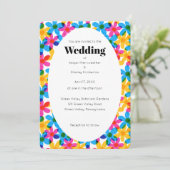 Helle und kühne Hippie-Blume Frühjahrssehen Einladung (Stehend Vorderseite)