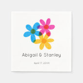 Helle und kühne Hippie-Blume Frühjahrssehen Serviette (Vorderseite)