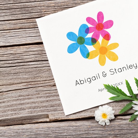 Helle und kühne Hippie-Blume Frühjahrssehen Serviette