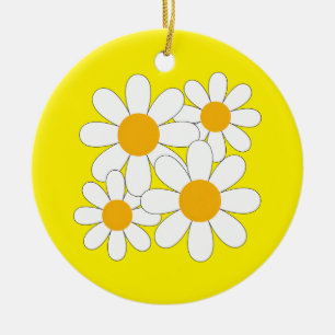Helle und kühne Margerite Keramik Ornament