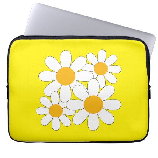 Helle und kühne Margerite Laptopschutzhülle (Vorderseite)