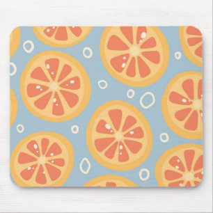 Helle und kühne Orangenscheiben auf Blau Mousepad