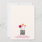 Helle und kühne rosa farbige QR-Kodierung Hochzeit Einladung (Rückseite)