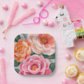 helle und lebendige florale Hochzeitsdusche Pappteller (Party)