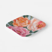 helle und lebendige florale Hochzeitsdusche Pappteller (Gewinkelt)