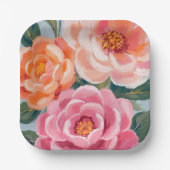 helle und lebendige florale Hochzeitsdusche Pappteller (Vorderseite)