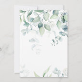 Helle und luftige Eukalyptus Greenerity Wedding Einladung (Rückseite)