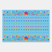 Helle und lustige Fiesta Farben mit Zuckerschädeln Geschenkpapier Set (Vorderseite 3)