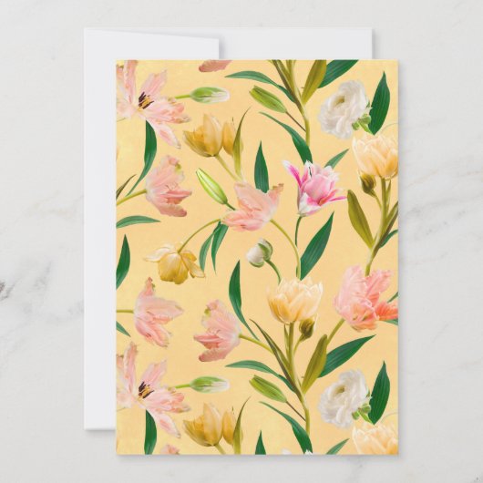 Helle und mutige Einladung zur Blumenhochzeit (Rückseite)