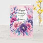 Helle und Niedlich rosa Lila Blautönen Karte (Gelbe Blume)