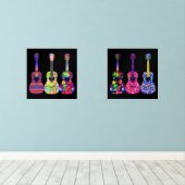 Helle und schöne Boho Hippie Style Gitarren Bilderwand Sets (Holzboden)