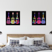 Helle und schöne Boho Hippie Style Gitarren Bilderwand Sets (Schlafzimmer)