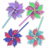 Helle und schöne farbenfrohe Pinwheels Aufkleber (Vorderseite)