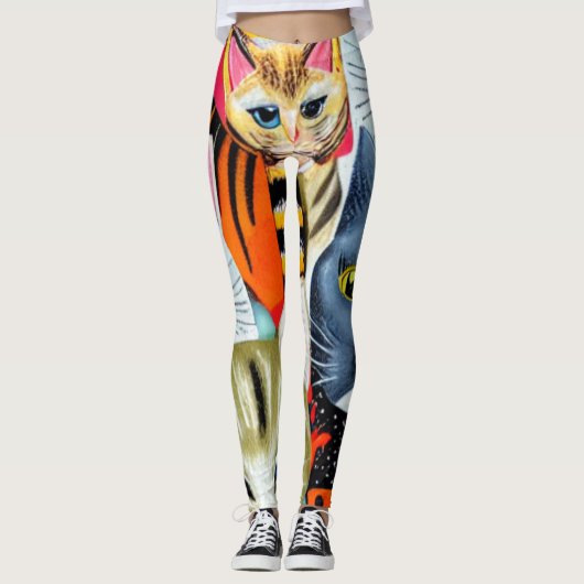Helle und schöne Katzen Leggings (Vorderseite)