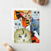 Helle und schöne Katzen Mitteilungskarte (Vorderseite/Rückseite Beispiel)