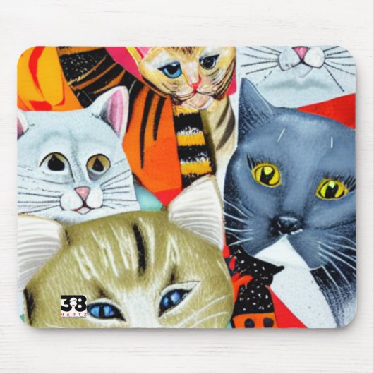Helle und schöne Katzen Mousepad (Vorne)