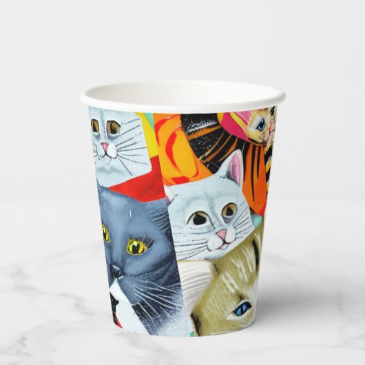 Helle und schöne Katzen Pappbecher (Rückseite)
