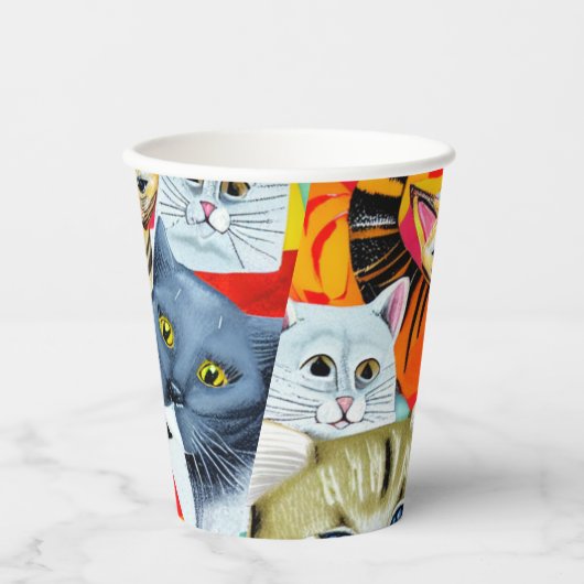 Helle und schöne Katzen Pappbecher (Vorderseite)