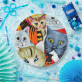 Helle und schöne Katzen Pappteller (Party)