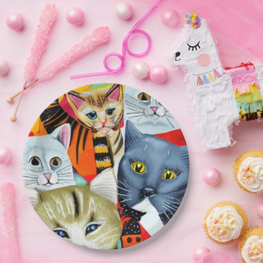 Helle und schöne Katzen Pappteller (Party)