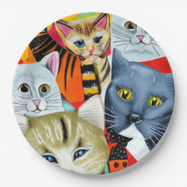 Helle und schöne Katzen Pappteller