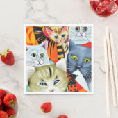 Helle und schöne Katzen Serviette (Beispiel)