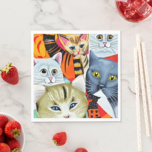 Helle und schöne Katzen Serviette (Beispiel)