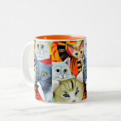 Helle und schöne Katzen Zweifarbige Tasse (Vorderseite Links)