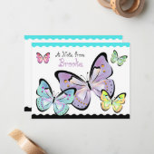 Helle und schöne Schmetterlingskarte Mitteilungskarte (Vorderseite/Rückseite Beispiel)